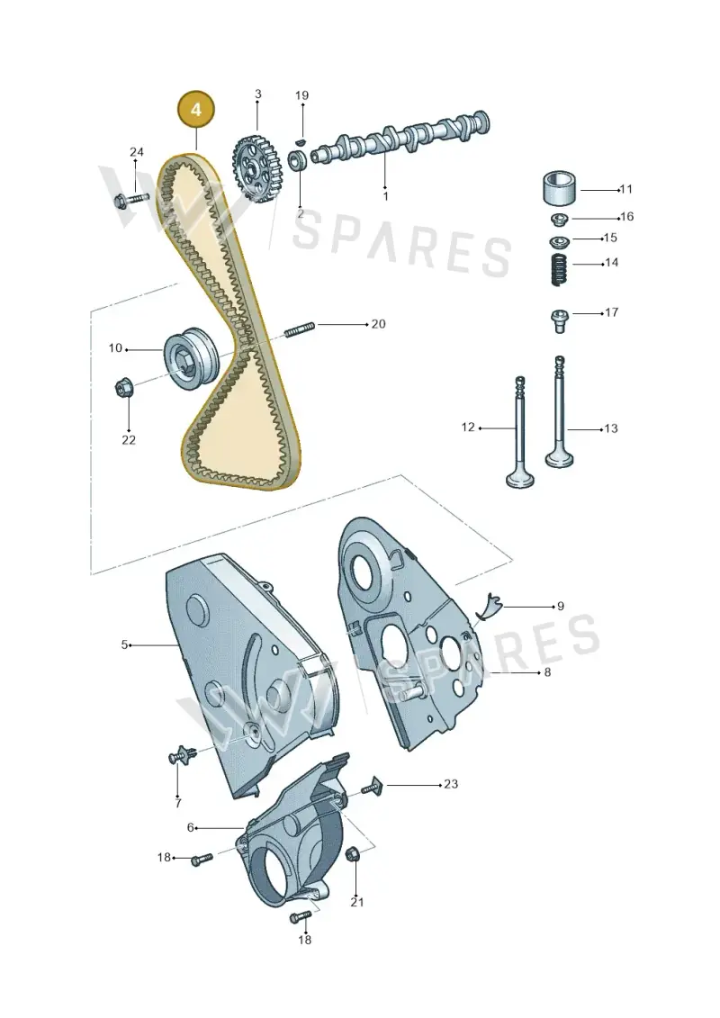 028109119M — Volkswagen 377 platform diagram 303109210, position 4