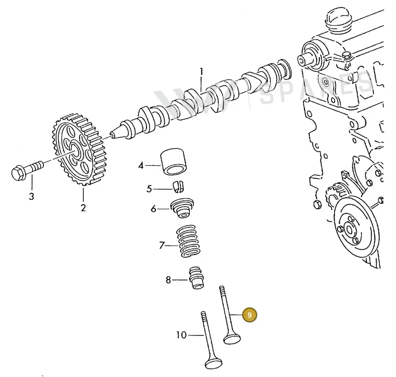 028109601D — Volkswagen DIES.-IND.-MOT.1,9>2,0 (1990-2007) diagram 423109100, position 9