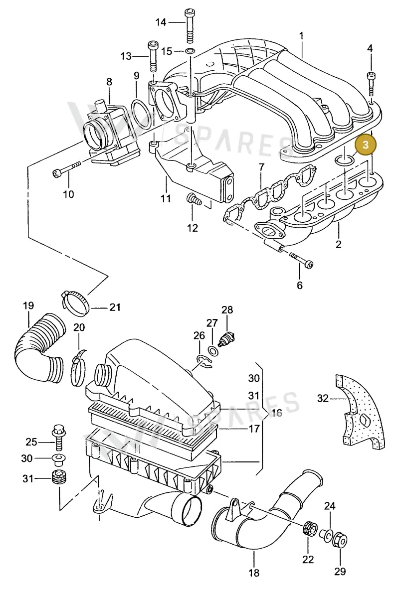 028129672C — Volkswagen POLO CLASSIC/VARIANT (1999-2001) diagram 238129260, position 3