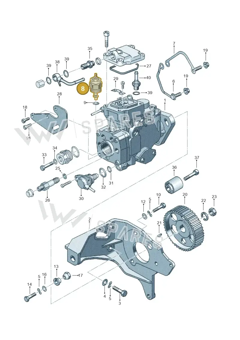 028130135F — Volkswagen LUPO/3L TDI (2003-2005) diagram 121130200, position 8