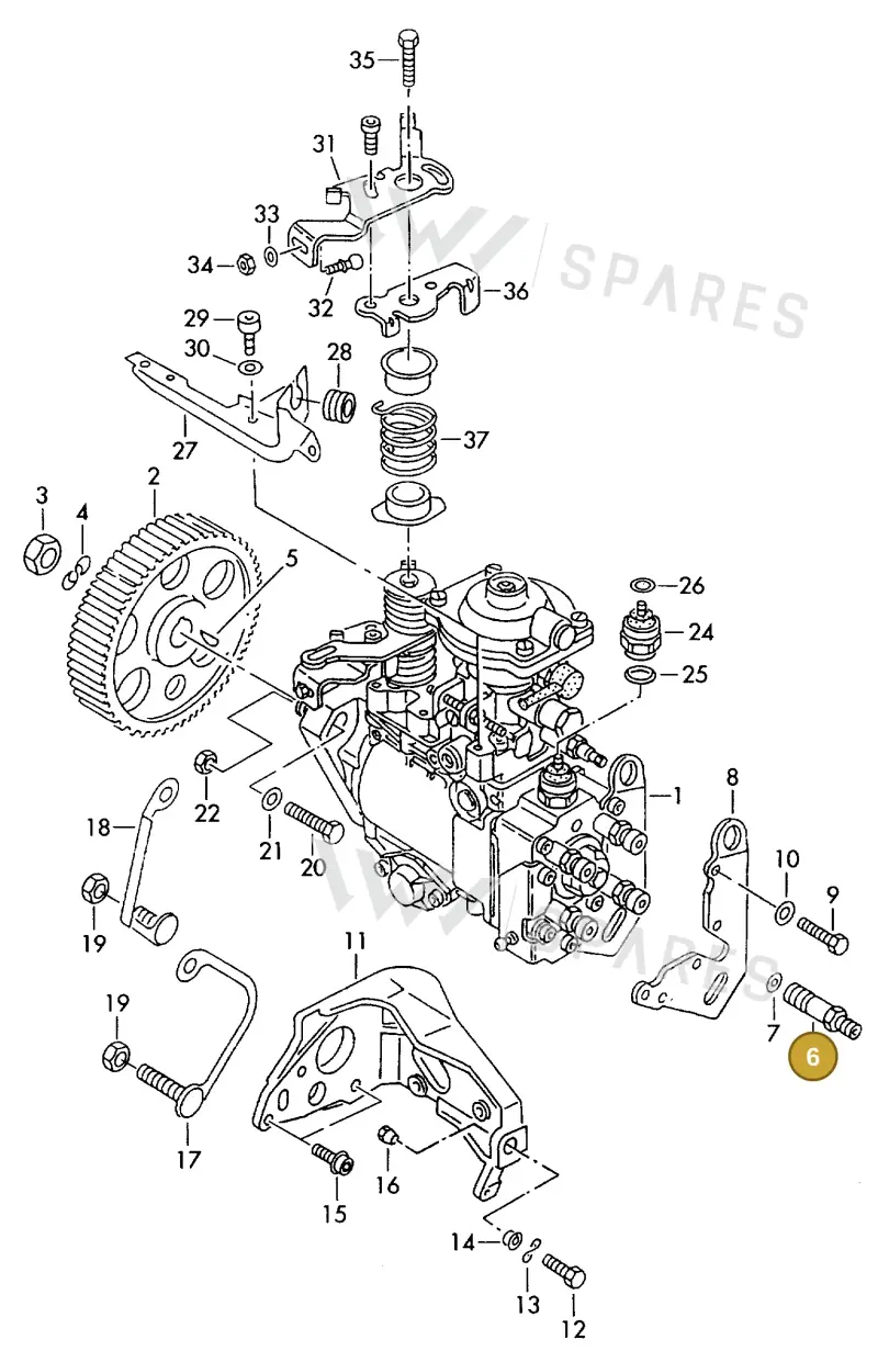 028130795 — Volkswagen DIES.-IND.-MOT.1,9>2,0 08> (2007-) diagram 425130050, position 6