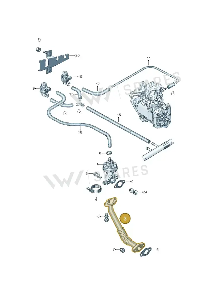 028131521AA — Volkswagen CADDY-KOMBI/KASTENW. 06> (2005-) diagram 173131180, position 3