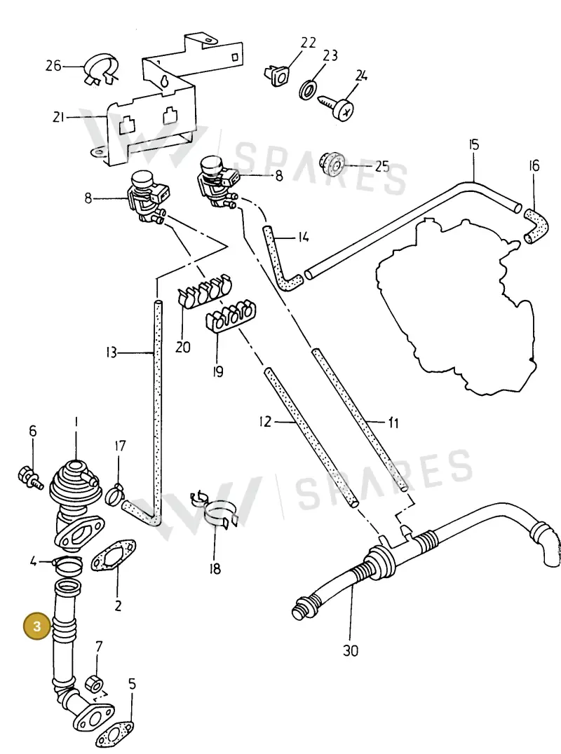 028131521AS — Volkswagen CADDY PICKUP (1996-2000) diagram 101131010, position 3