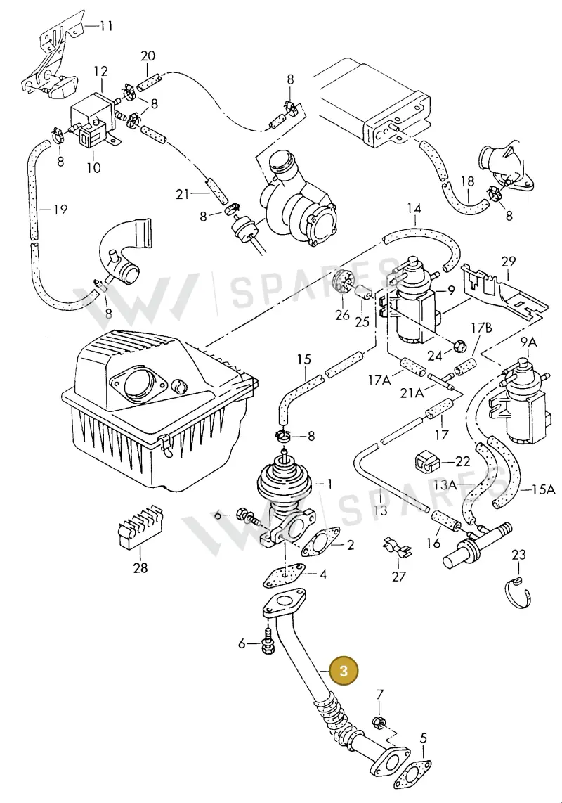 028131521E — Volkswagen GOLF VAR./VENTO (1996-1999) diagram 121131160, position 3