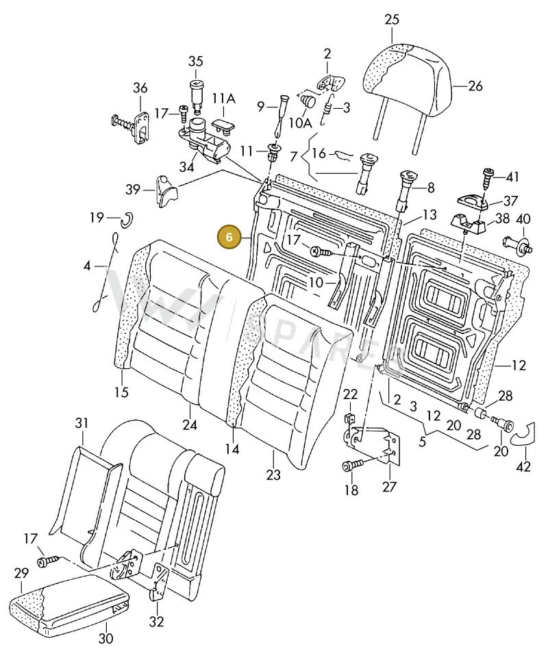 028903025P — Volkswagen Golf/Jetta  "USA","MEX"93>96 (1992-1996) diagram 121885700, position 6