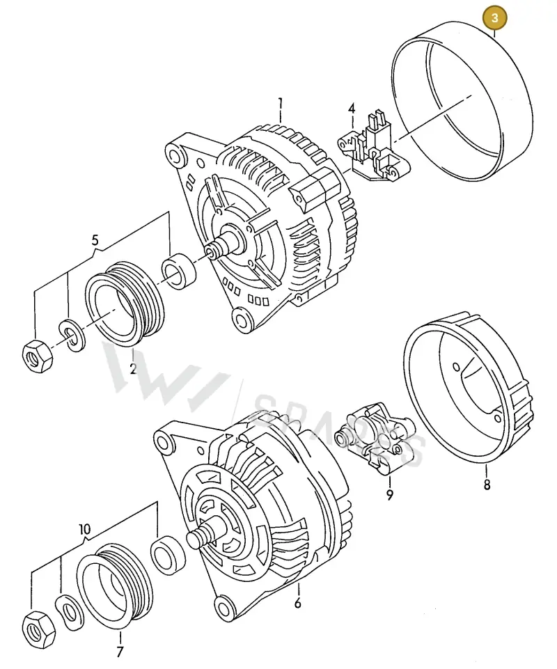 028903193P — Volkswagen Passat syncro (1991-1993) diagram 084161150, position 3