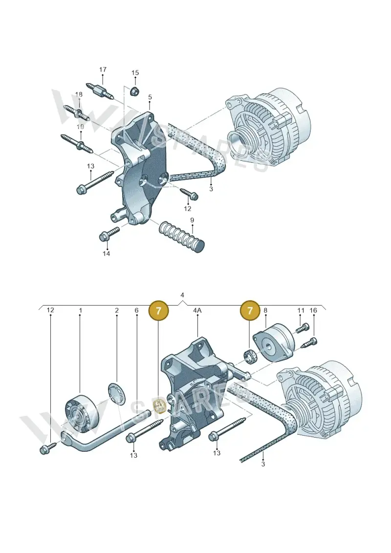 028903310 — Volkswagen GOLF CABRIO (2002-2002) diagram 121903350, position 7