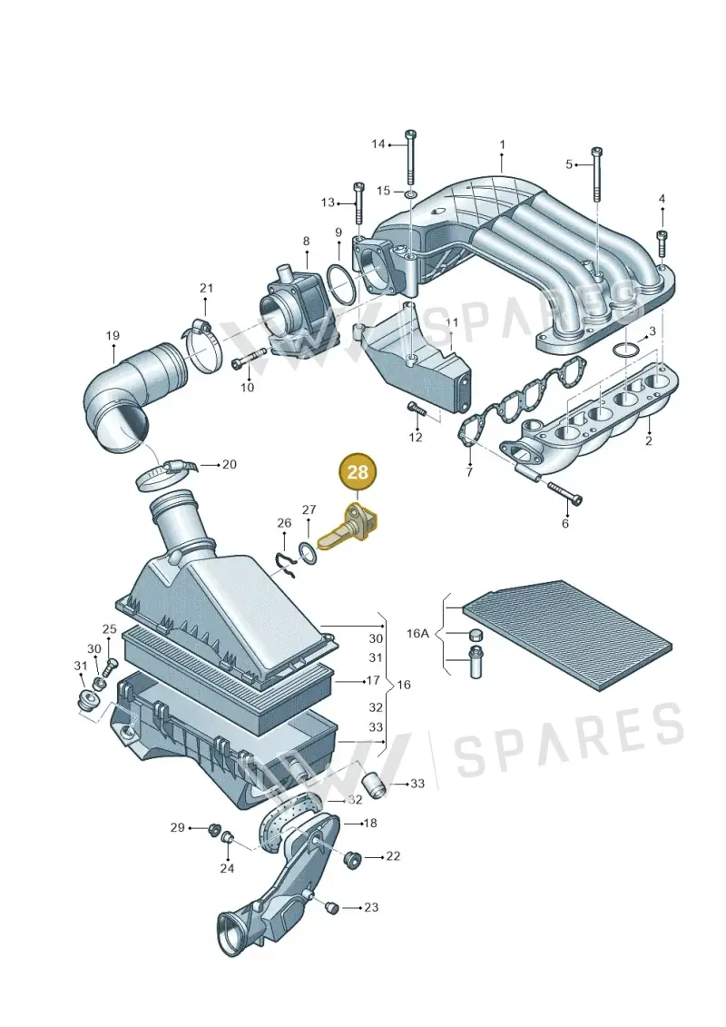028906081 — Volkswagen Jetta/Wagon (2002-2006) diagram 194129260, position 28