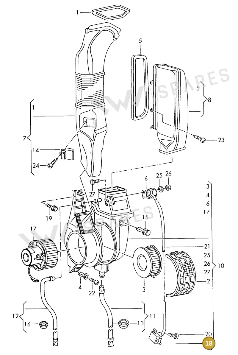 028906283 — Volkswagen TRANSPORTER SYNCRO (1995-1995) diagram 163819210, position 18