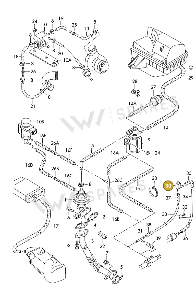 028906283 — Volkswagen TRANSPORTER SYNCRO (1996-2003) diagram 230131170, position 30