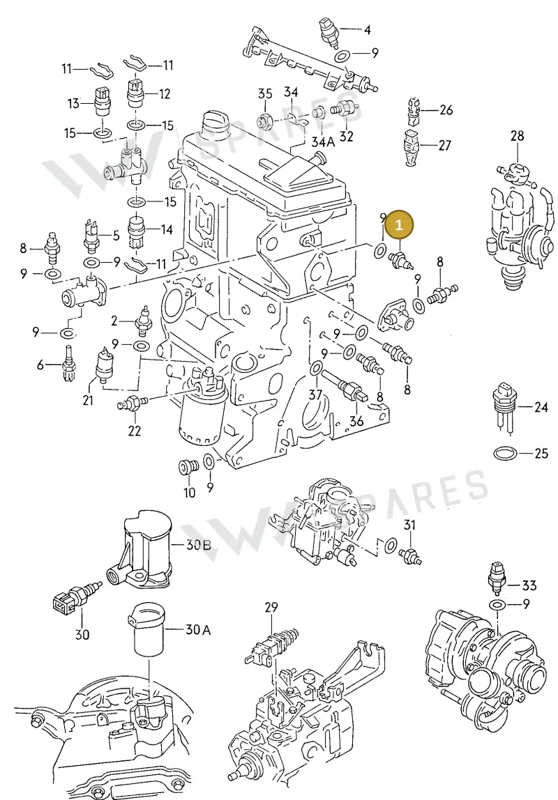 028919081D — Volkswagen Passat (1991-1993) diagram 084169000, position 1