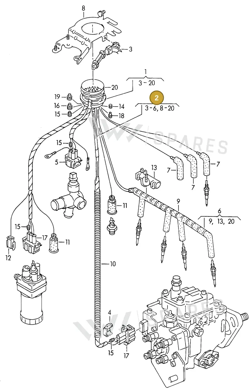028971595AA — Volkswagen GOLF CABRIO (1998-2001) diagram 148971110, position 2