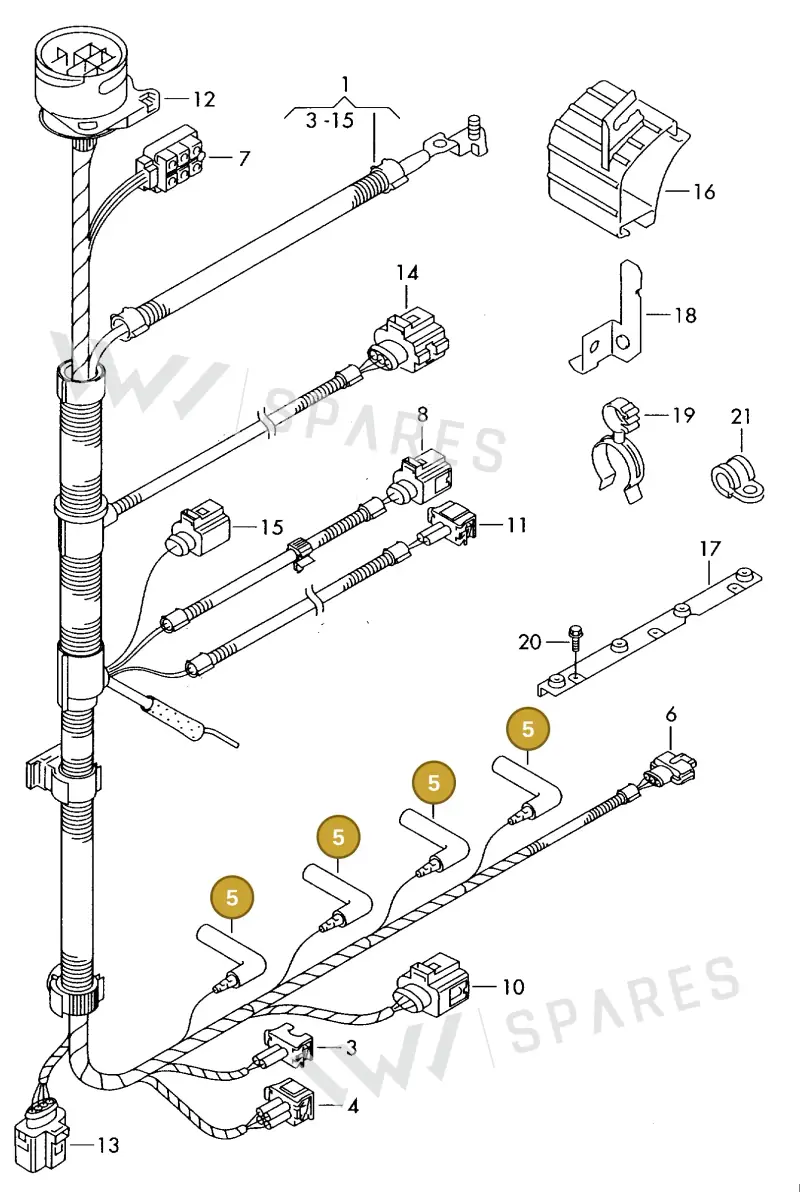 028971782A — Volkswagen LT, LT 4X4 (2003-2006) diagram 176971080, position 5