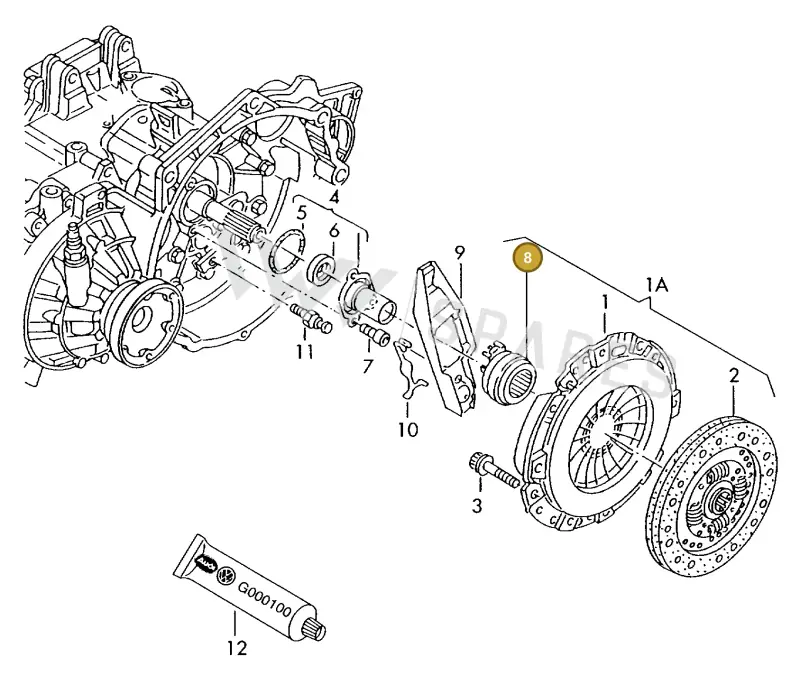 02A141165A — Volkswagen GOLF VAR./VENTO (1996-1999) diagram 121141300, position 8