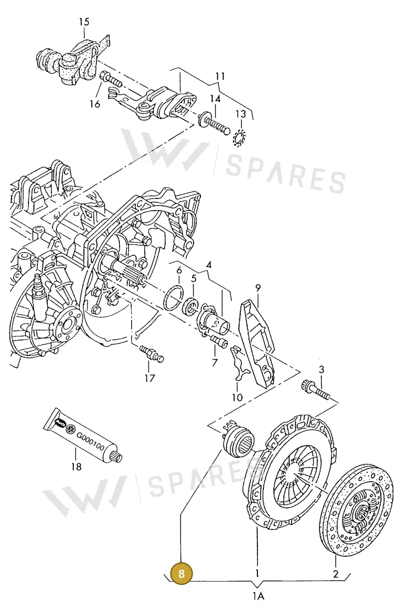 02A141165G — Volkswagen TRANSPORTER SYNCRO (1995-1995) diagram 169141100, position 8