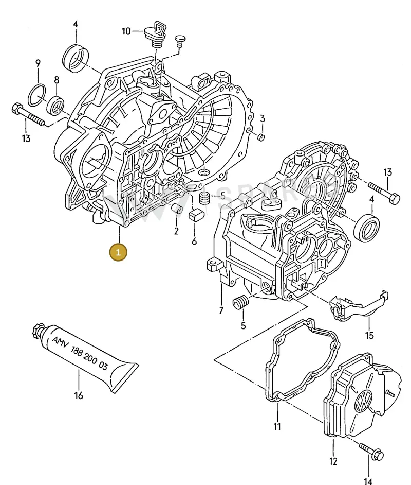 02A301107B — Volkswagen Passat (1991-1993) diagram 084061000, position 1