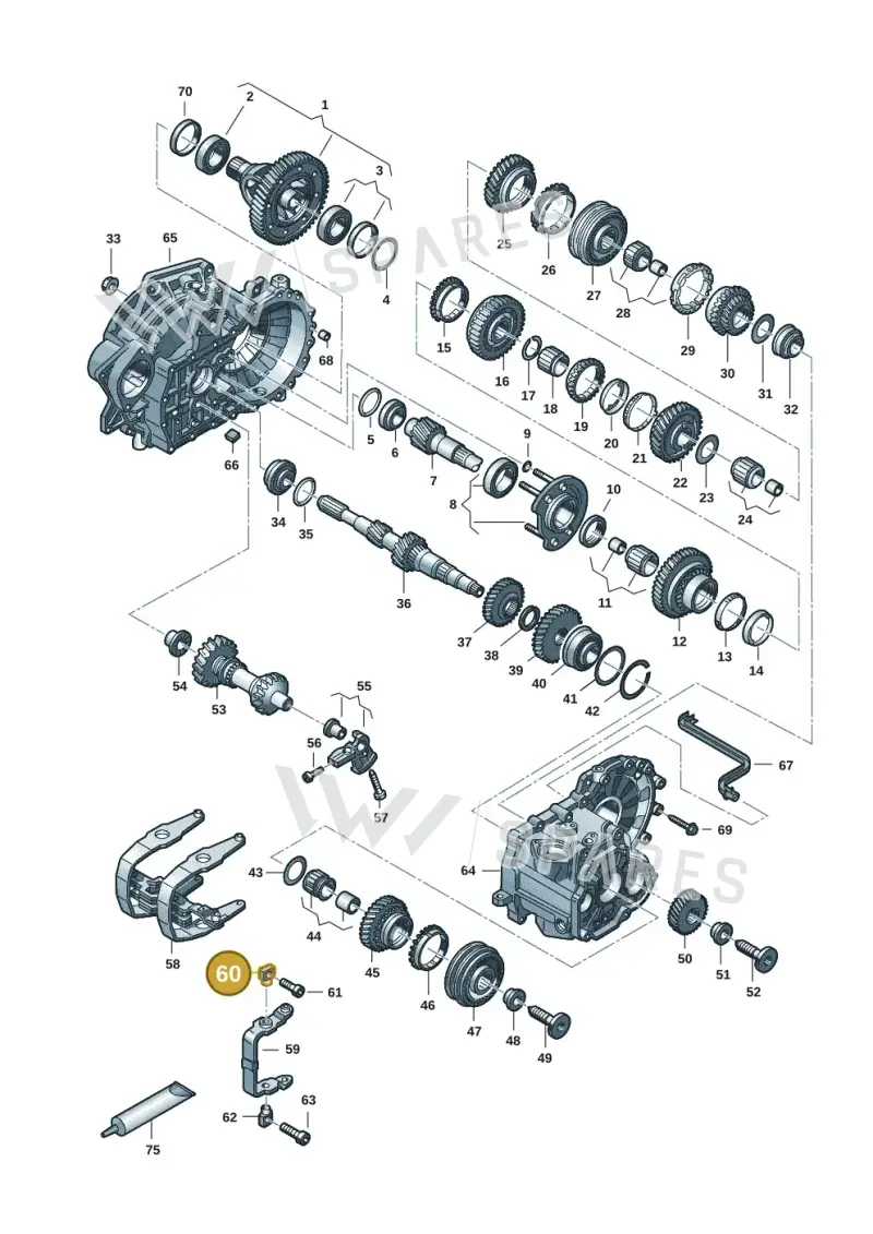 02A301443 — Volkswagen Transport. multivan (2019-2024) diagram 7ep300806, position 60
