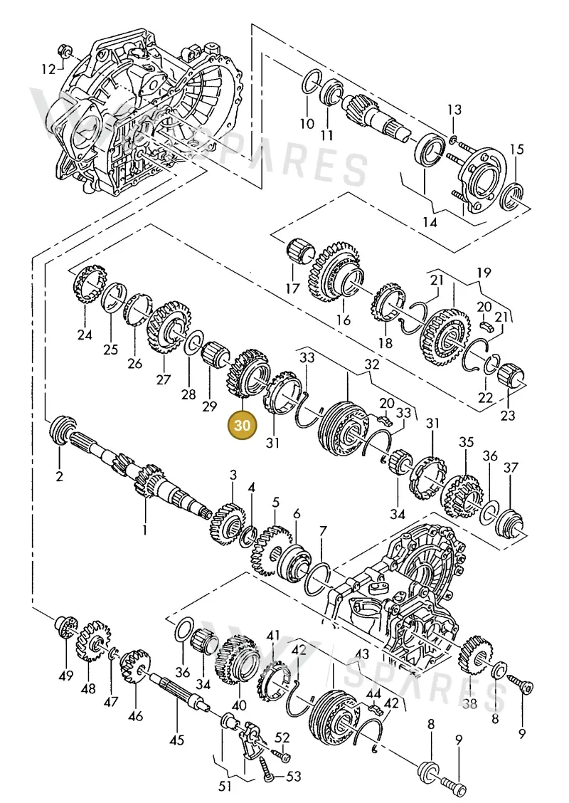 02A311129AB — Volkswagen GOLF VAR./VENTO (1996-1999) diagram 143311460, position 30