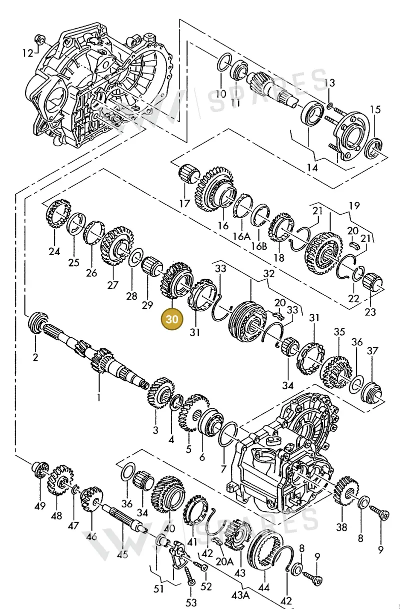 02A311129AS — Volkswagen Eurovan (1998-2003) diagram 117311300, position 30