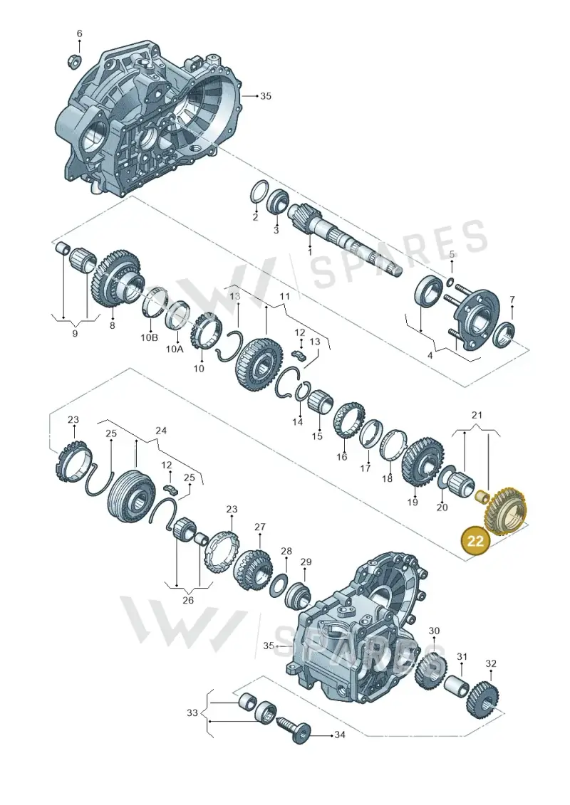 02A311129BE — Volkswagen Golf estate (2009-2013) diagram 409311400, position 22