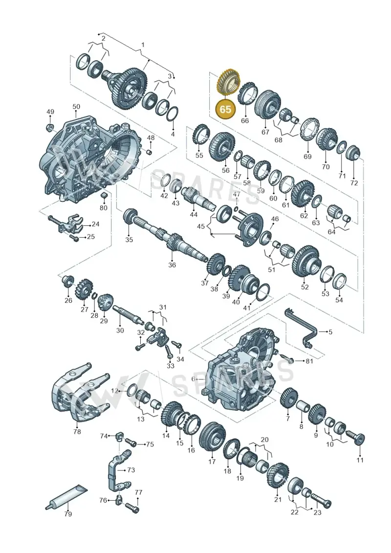02A311129BK — Volkswagen Golf Sportsvan 1.6 (2014-2020) diagram 827320030, position 65