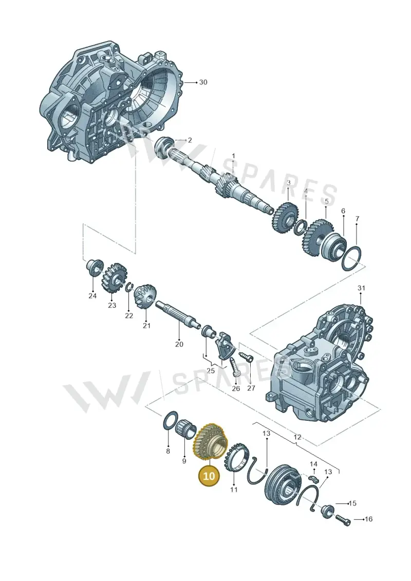 02A311158AE — Volkswagen Jetta/Wagon (2002-2006) diagram 201311390, position 10