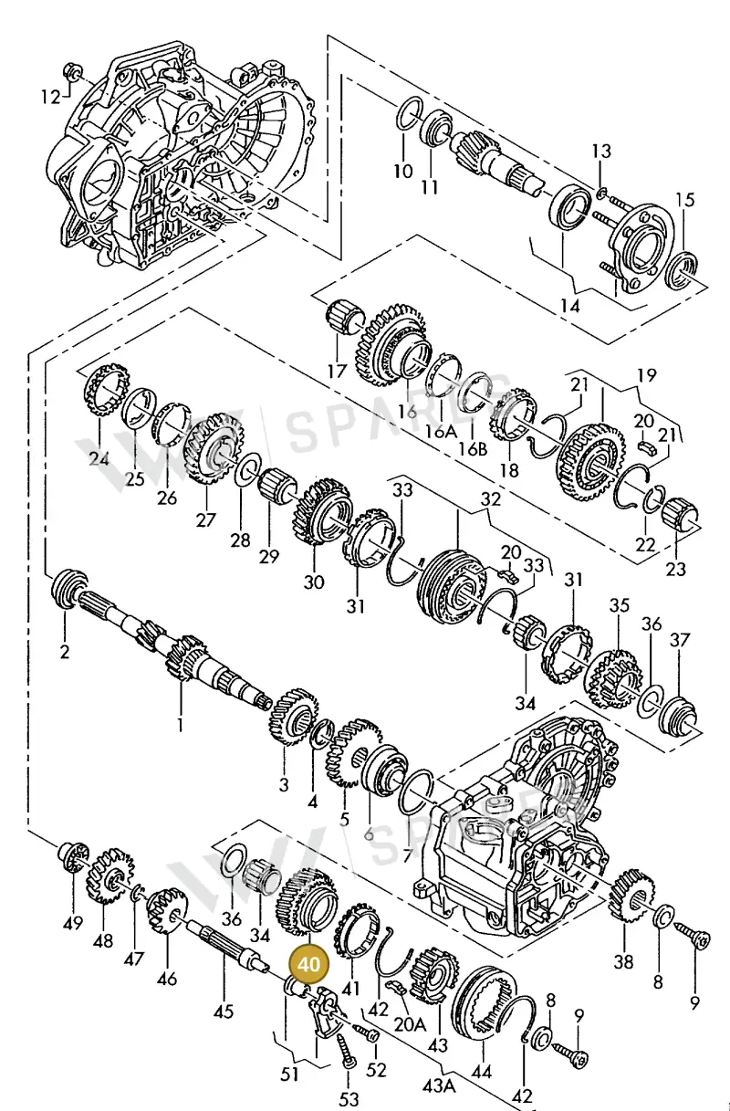 02A311158S — Volkswagen TRANSPORTER SYNCRO (1996-2003) diagram 117311300, position 40