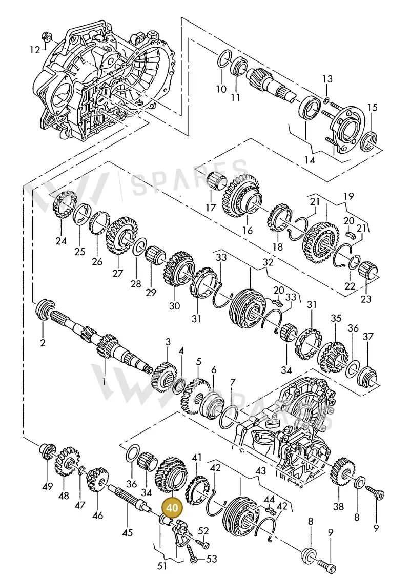02A311158S — Volkswagen GOLF VAR./VENTO (1996-1999) diagram 143311460, position 40