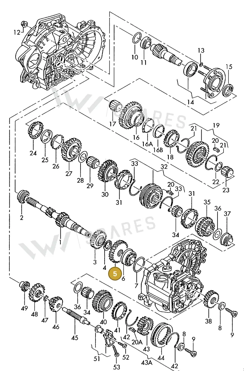 02A311351AR — Volkswagen Eurovan (1998-2003) diagram 117311300, position 5