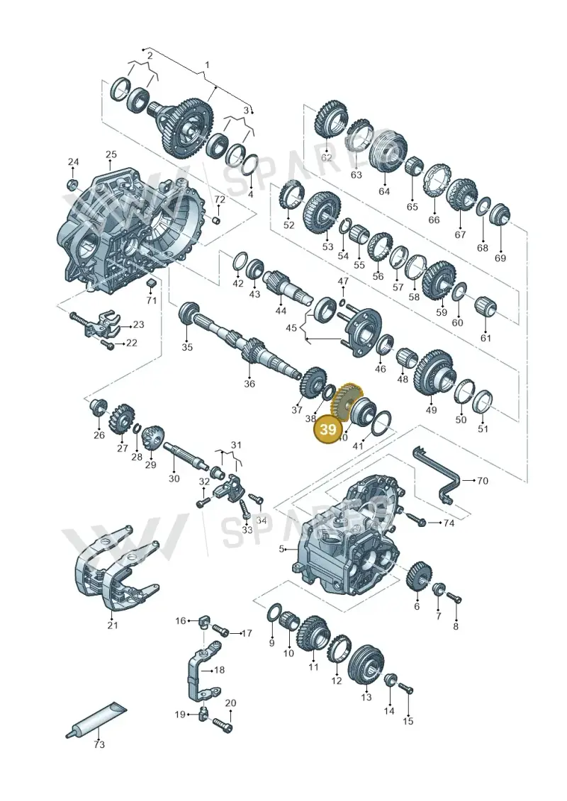 02A311351AS — Volkswagen T-Cross 1,0 (2018-2024) diagram 827315030, position 39