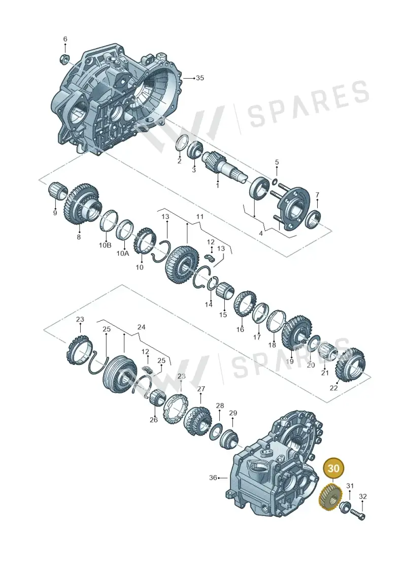 02A311361P — Volkswagen Transp. caravelle (2011-2015) diagram 201311380, position 30