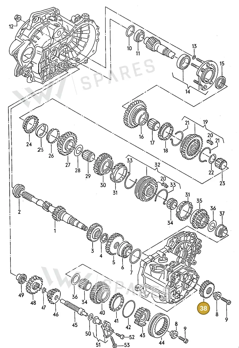 02A311361Q — Volkswagen Passat (1991-1993) diagram 084063000, position 38