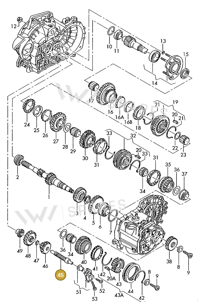 02A311515K — Volkswagen TRANSPORTER SYNCRO (1996-2003) diagram 117311300, position 45
