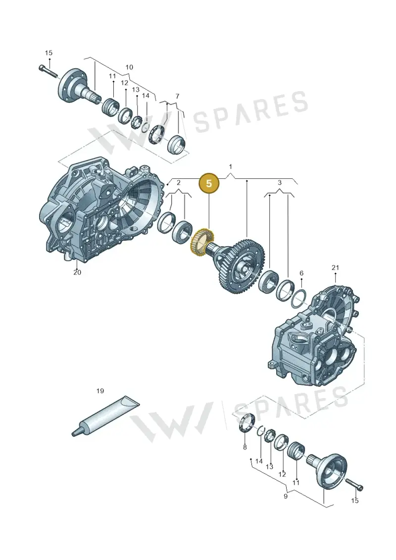 02A409187B — Volkswagen Polo (2012-2014) diagram 747409250, position 5