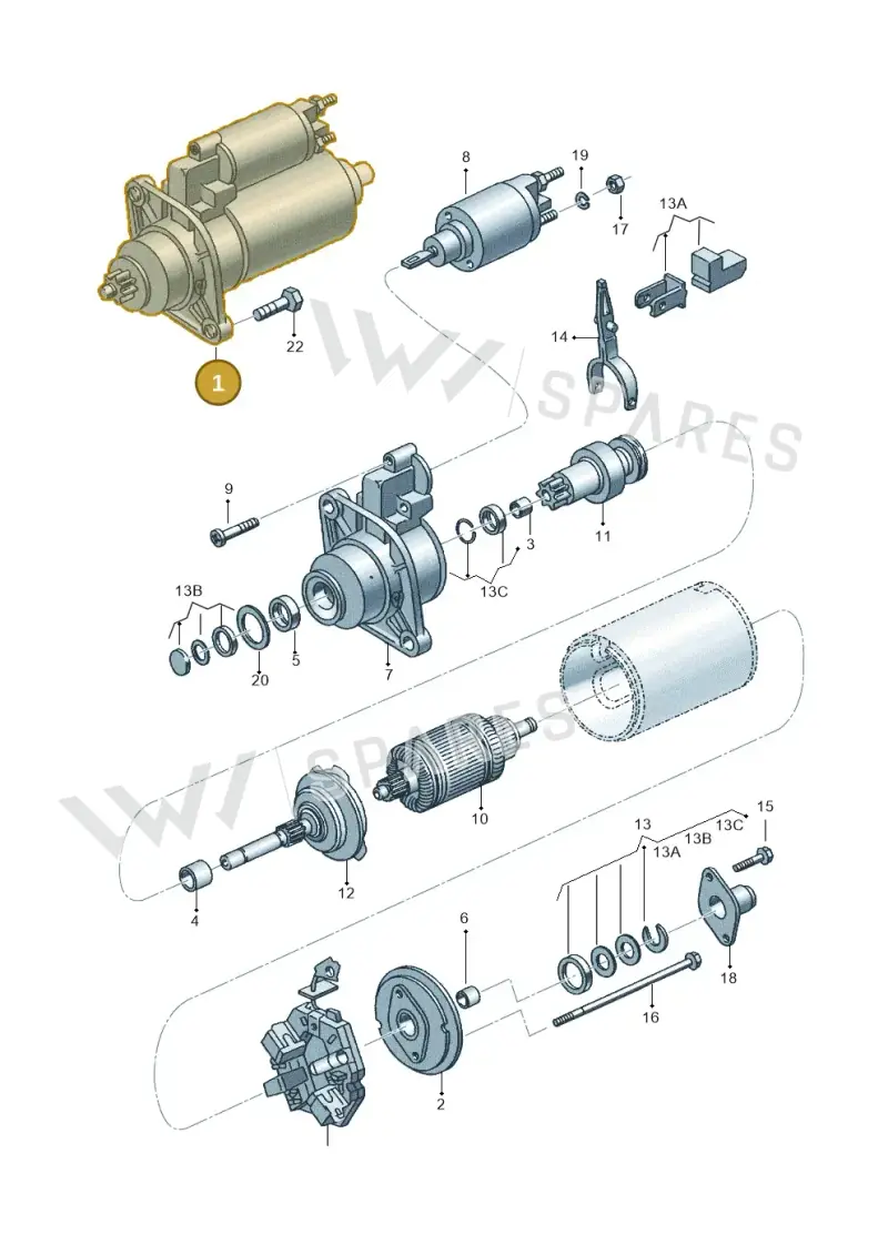 02A911023L — Volkswagen Golf Brasil       "BR."08> (2007-) diagram 315911000, position 1