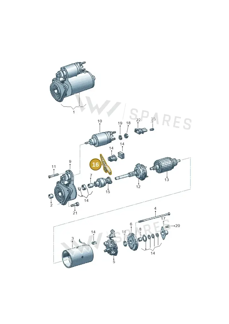 02A911365 — Volkswagen POLO (2001-2005) diagram 117911100, position 16
