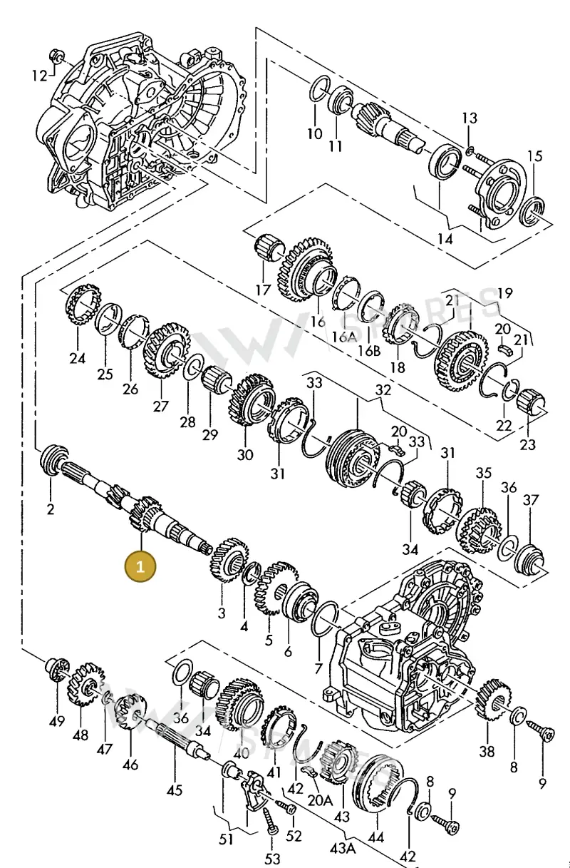 02B311103 — Volkswagen TRANSPORTER SYNCRO (1995-1995) diagram 117311300, position 1