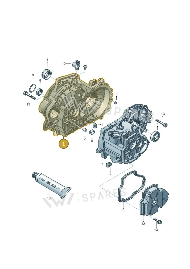 02C301107P — Volkswagen GOLF VAR./VENTO (1996-1999) diagram 121301400, position 1