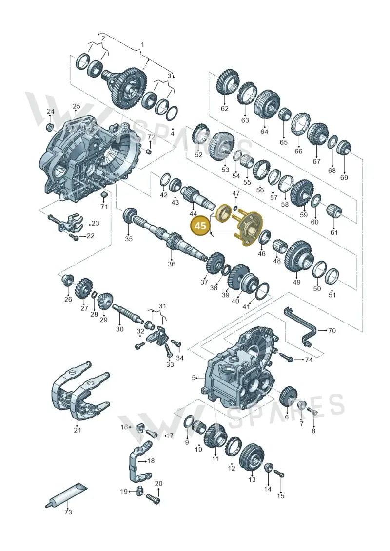 02D311206B — Volkswagen T-Cross 1,0 (2018-2024) diagram 827315030, position 45