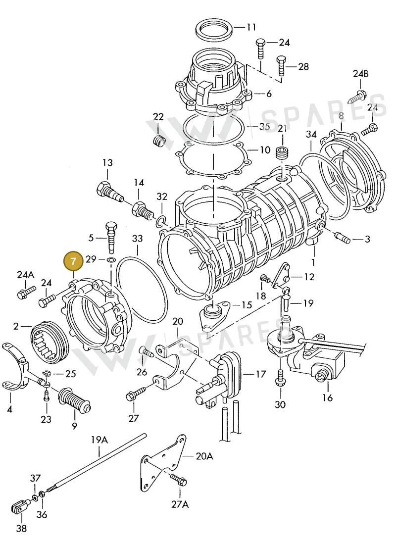 02D525229C — Volkswagen TRANSPORTER SYNCRO (1996-2003) diagram 131525110, position 7