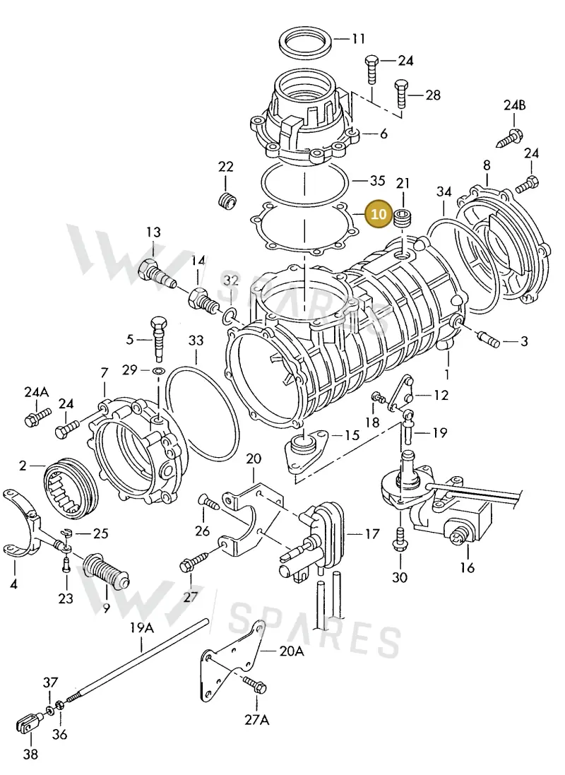 02D525291CH — Volkswagen TRANSPORTER SYNCRO (1996-2003) diagram 131525110, position 10