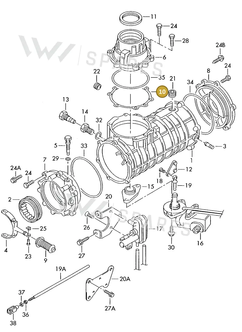 02D525291DB — Volkswagen TRANSPORTER SYNCRO (1996-2003) diagram 131525110, position 10