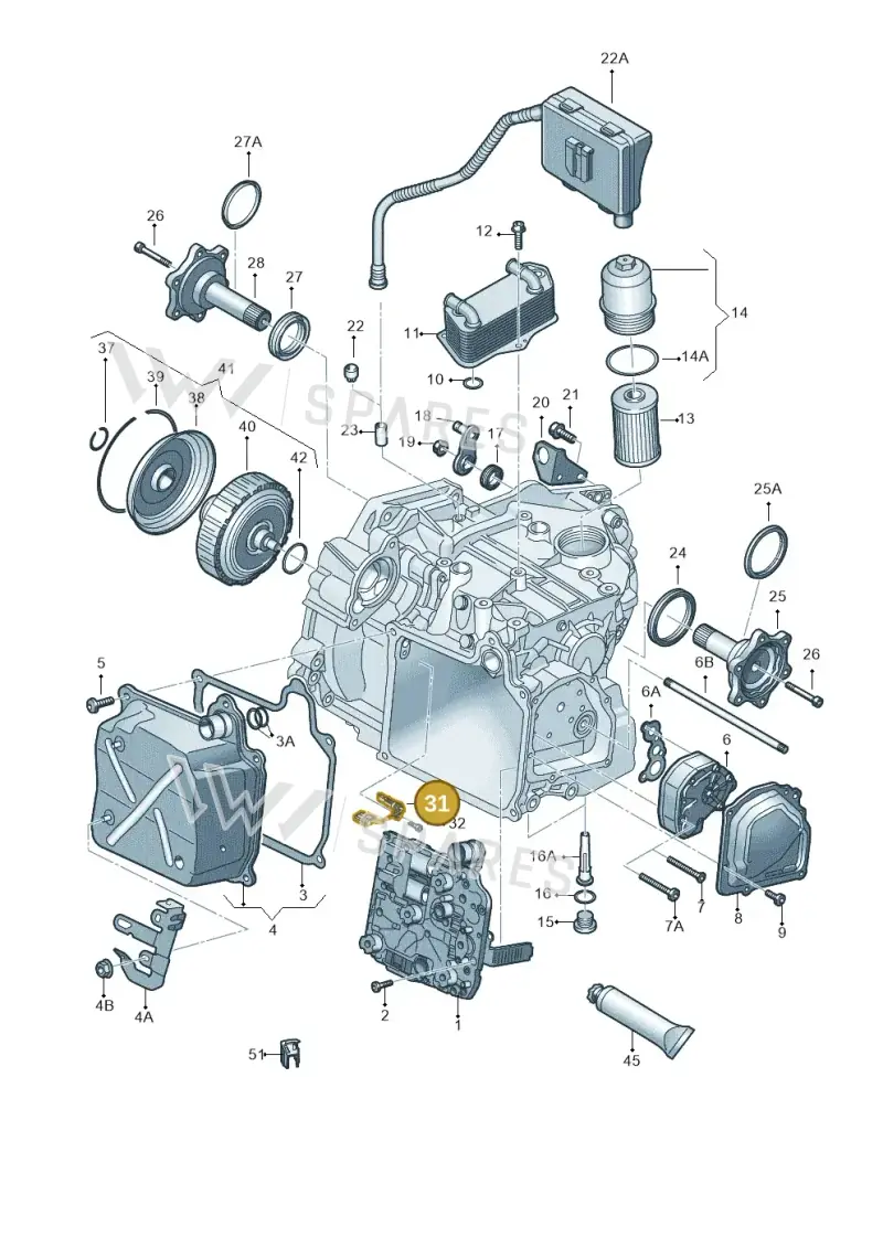02E927321C — Volkswagen Scirocco 2.0 (2014-2017) diagram 712321620, position 31