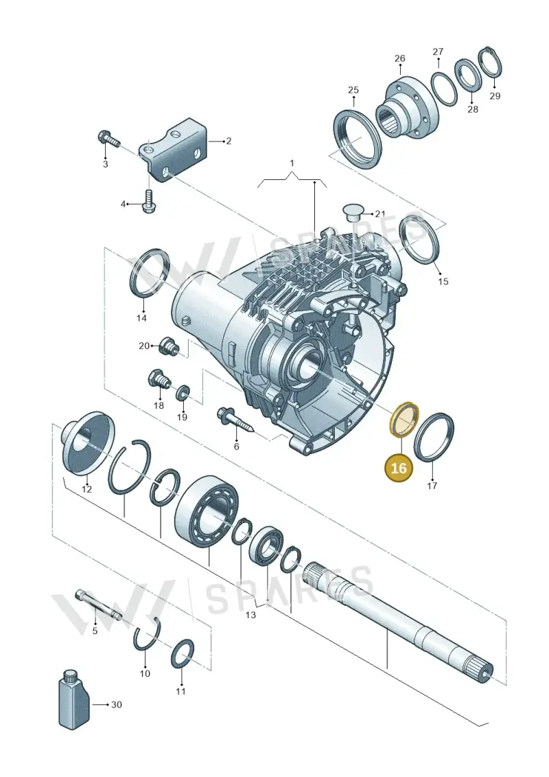 02H409529B — Volkswagen Transp. caravelle (2011-2015) diagram 679409300, position 16