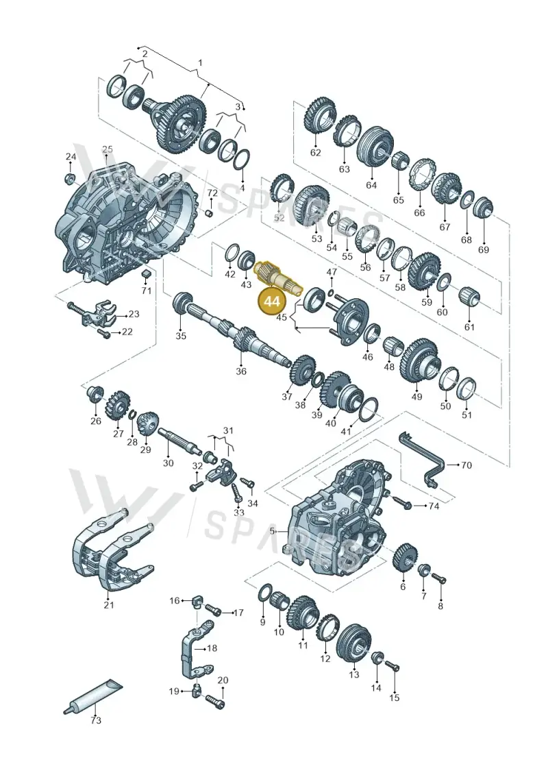 02J311205R — Volkswagen Jetta (2014-2017) diagram 827315030, position 44