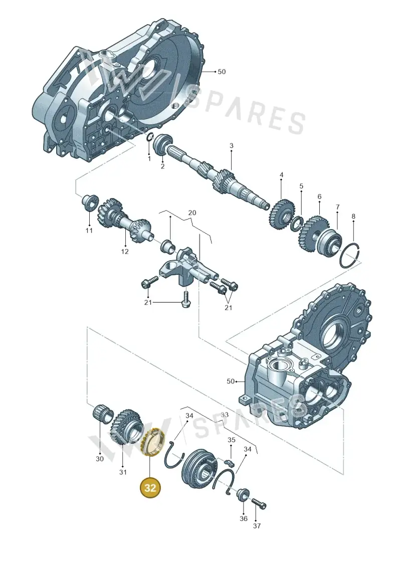 02J311295C — Volkswagen Transp. caravelle (2009-2011) diagram 410311200, position 32