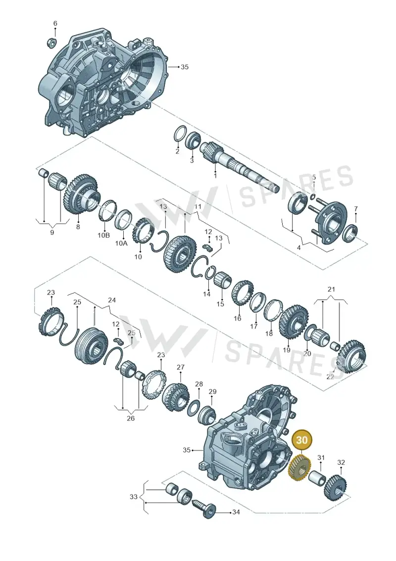 02J311361H — Volkswagen Golf (2011-2013) diagram 409311400, position 30