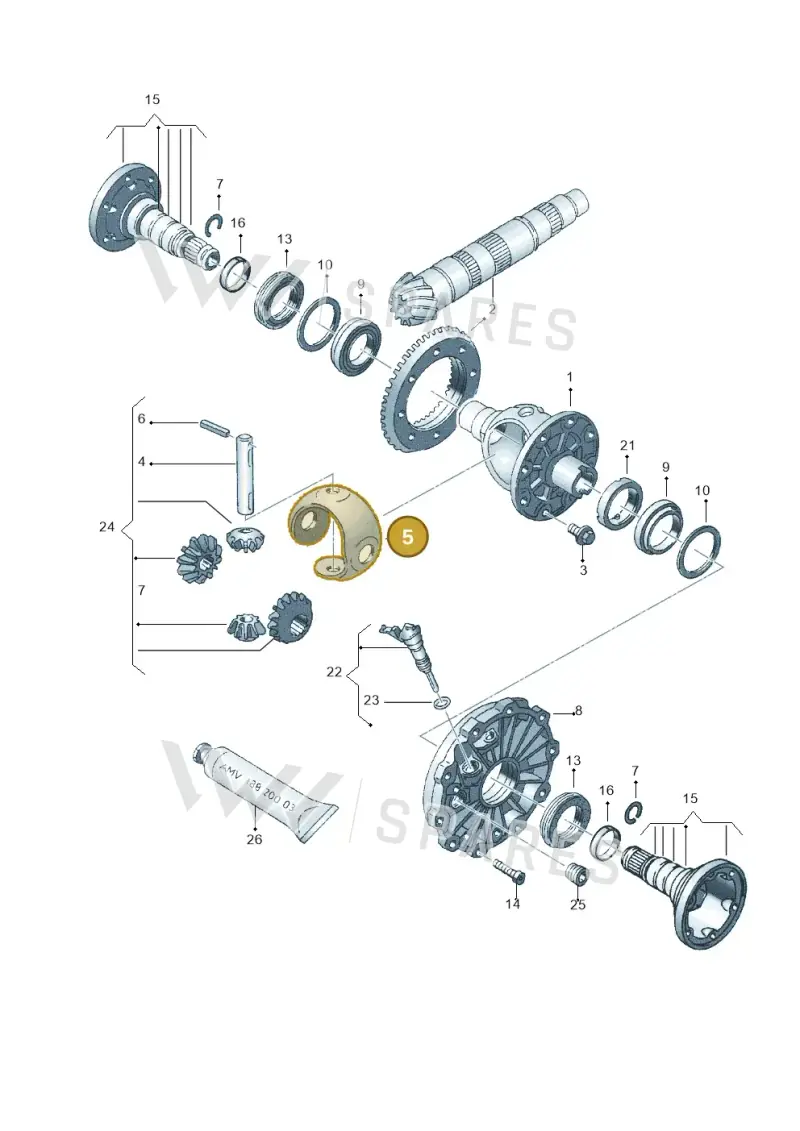 02J409170 — Volkswagen PASSAT/4MOTION/W8 (2002-2005) diagram 218409150, position 5