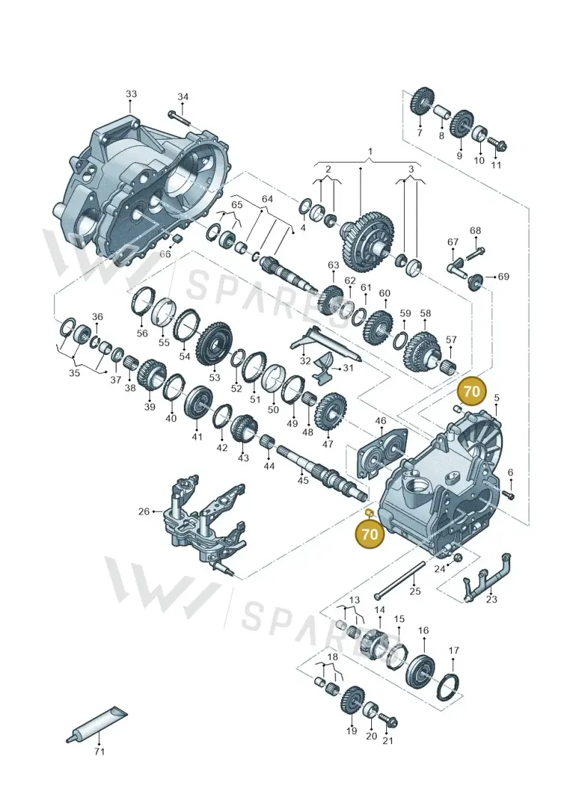 02M301153A — Volkswagen Golf 2.0 BlueMotion (2019-2024) diagram 827310030, position 70