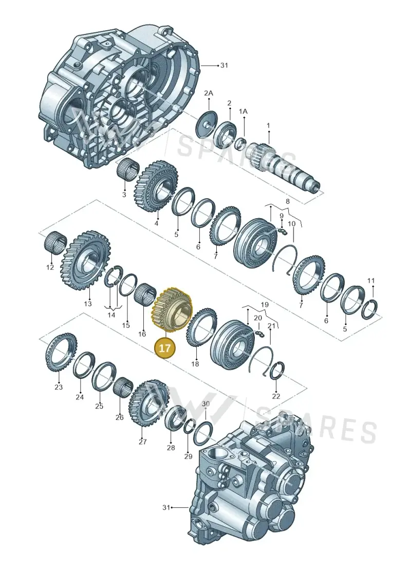 02M311145AA — Volkswagen Jetta (2008-2011) diagram 194311580, position 17